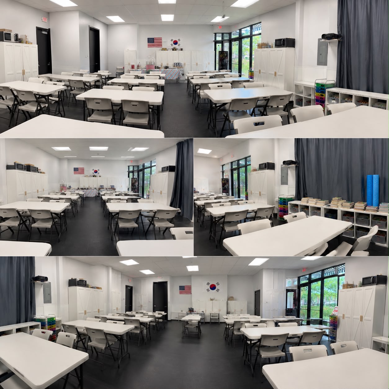 After school homework and study room with tables and chairs at Empower Martial Arts Academy in Lake Worth, FL