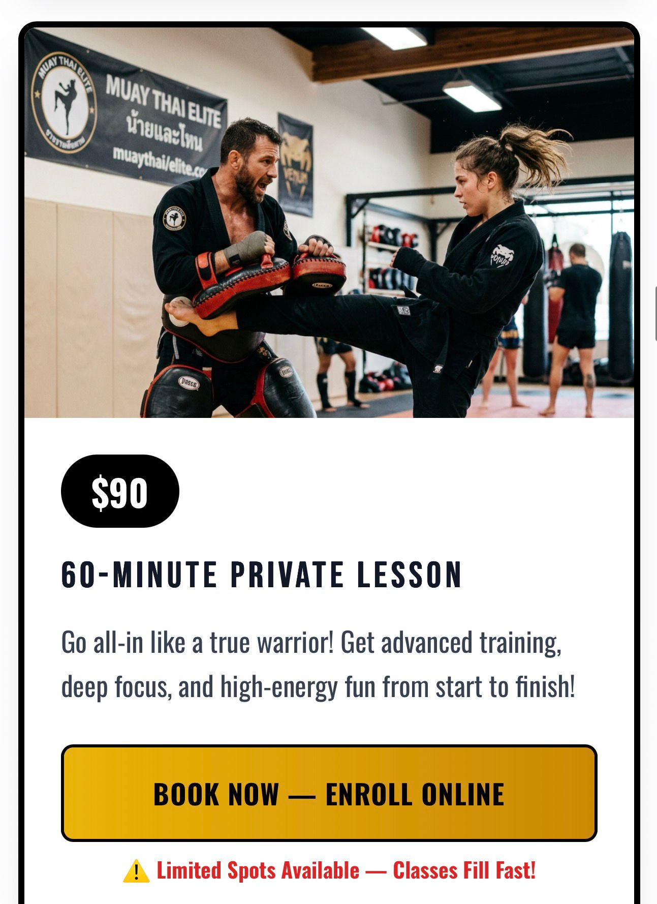 Empower Martial Arts Academy 60-Minute Private Lesson — $90 Best Results premium private coaching in Lake Worth, FL