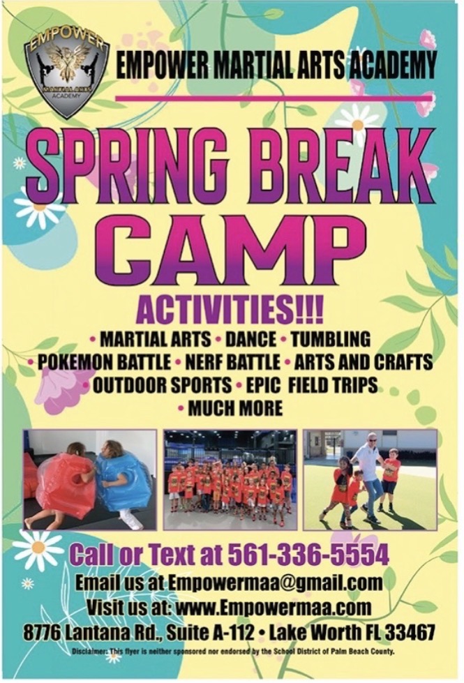 Empower Martial Arts Academy Spring Break Camp 2026 — students at camp in Lake Worth FL